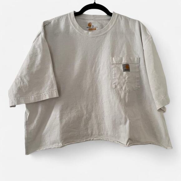 White Carhartt cropped pocket tee - Picture 2 of 6